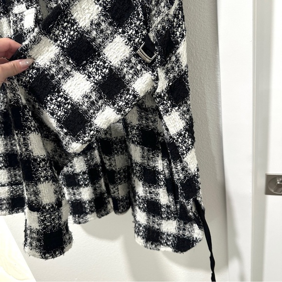 The Kooples sport black and white plaid button front shirt jacket Size 2/Medium - Picture 6 of 8